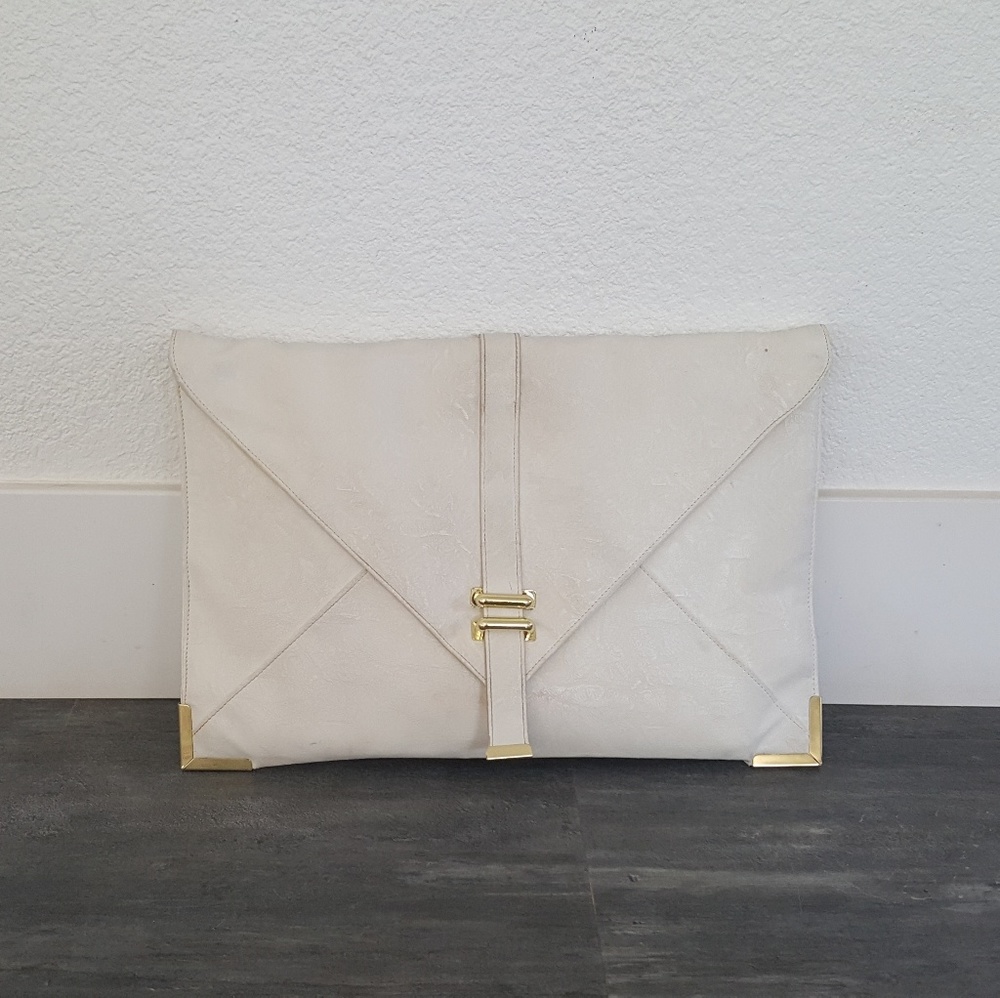 White Gold Classic Asos Envelope Clutch